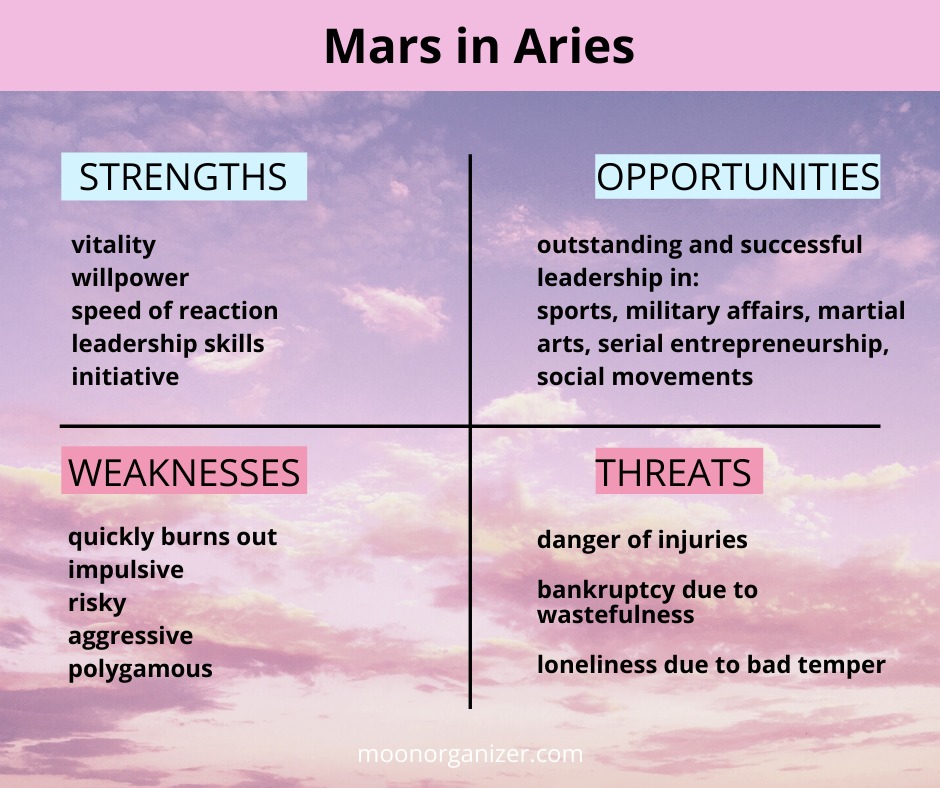 Mars in Aries a super powerful sports car Moon Organizer