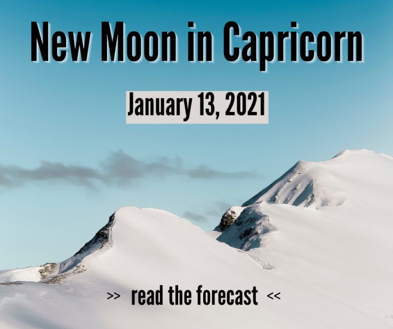 New Moon January 13, 2021 - a new beginning in Capricorn - Moon Organizer